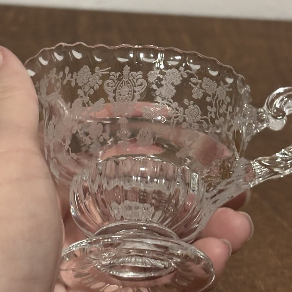 Fostoria Navarre Etched Pattern Creamer Replacement 3"x4" Glass - Picture 3 of 8